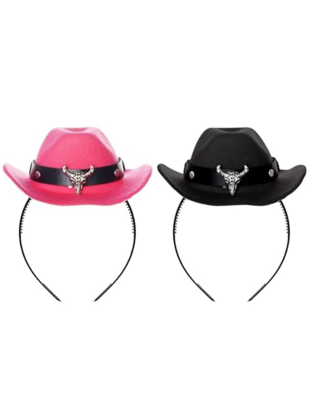 2Pcs Cowboy Hat Mini Cowgirl Hat Headband for Women Cowgirl Costume Headwear